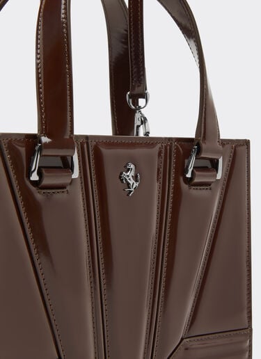 Ferrari GT mini tote bag in glossy leather Ferrari Ferrari GT mini tote bag in glossy leather Espresso 49122f