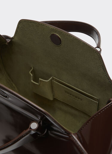 Ferrari Dino bowling bag in shiny leather Ferrari Ferrari Dino bowling bag in shiny leather Espresso 49232f