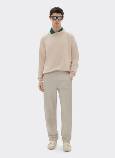 Ferrari Cotton and silk long sleeve sweater Ecru 48378f
