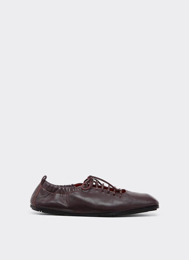 Ferrari Bailarina de piel con cordones Rojo Maison 22316f