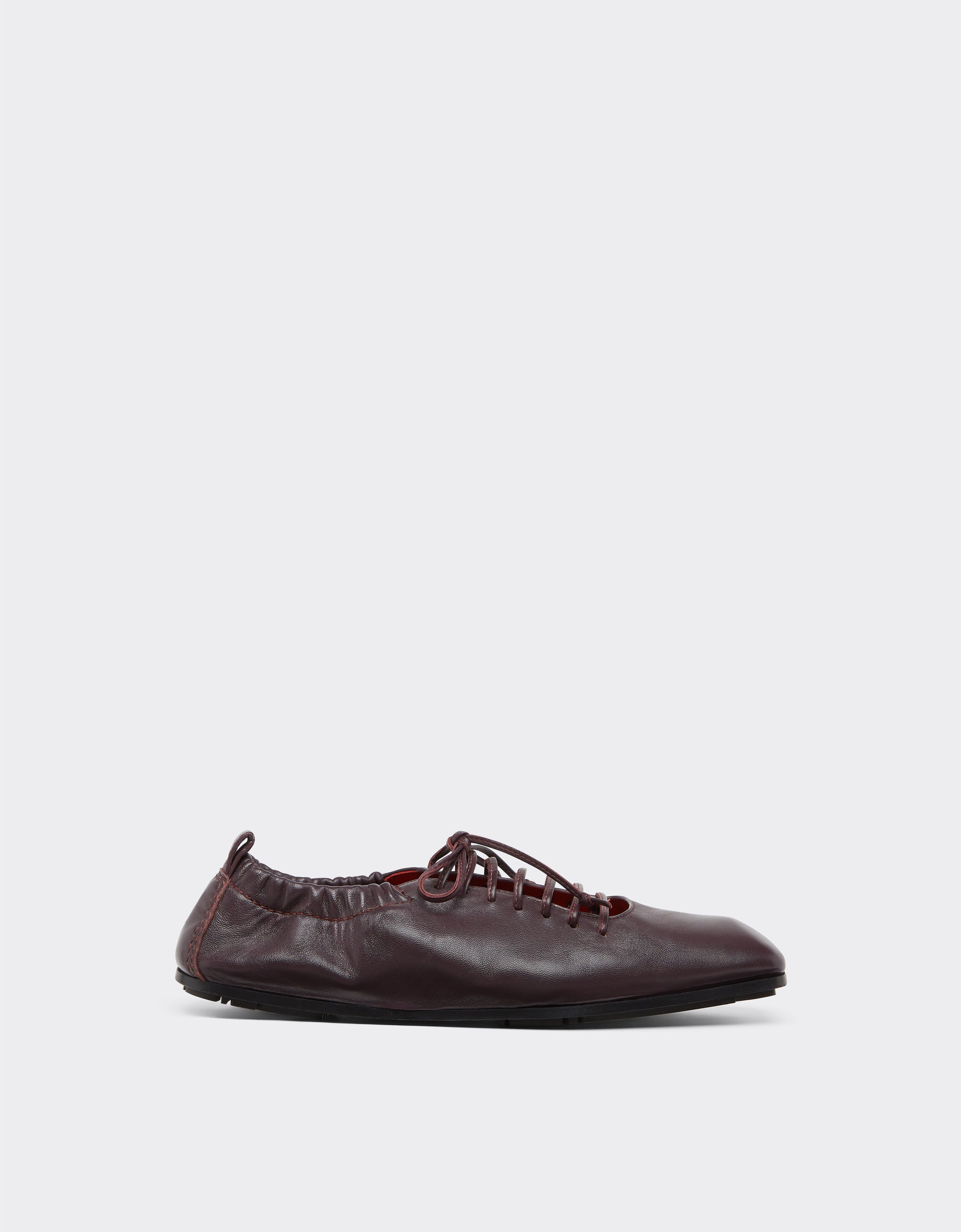 Ferrari Bailarina de piel con cordones Rojo Maison 22316f