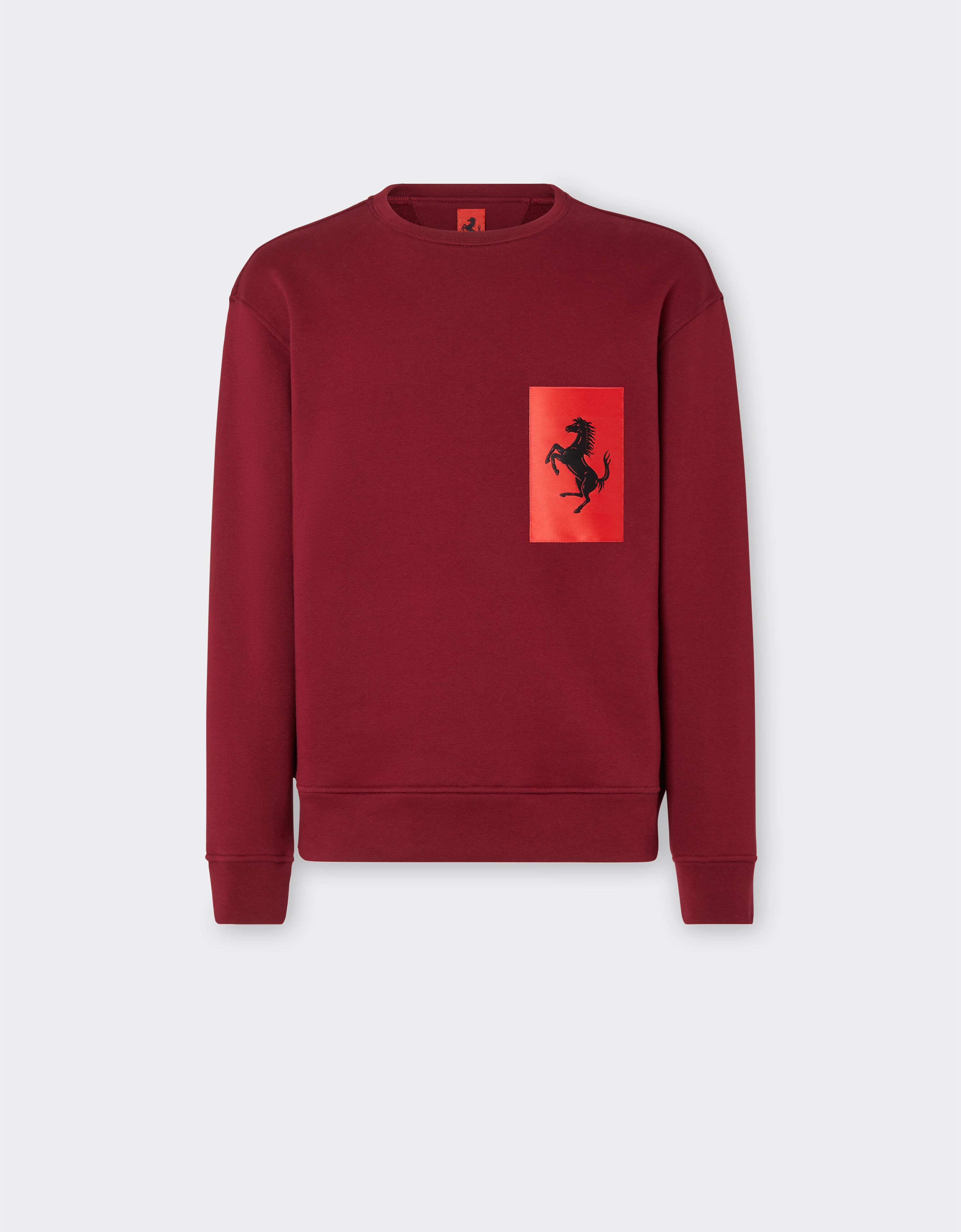 Ferrari 跃马口袋棉质套衫 酒红色 20129f