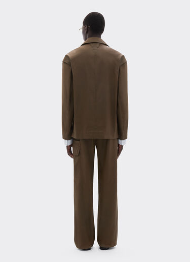 Ferrari Technical gabardine jacket with a vintage effect Khaki Green 49921f