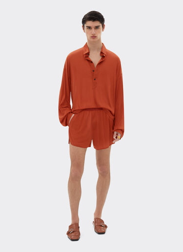 Ferrari Long-sleeved polo shirt in silk jersey Hide 22182f