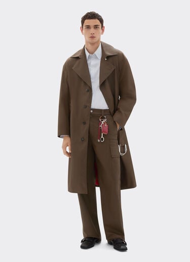 Ferrari Cargo pants in vintage-effect technical gabardine Khaki Green 49922f