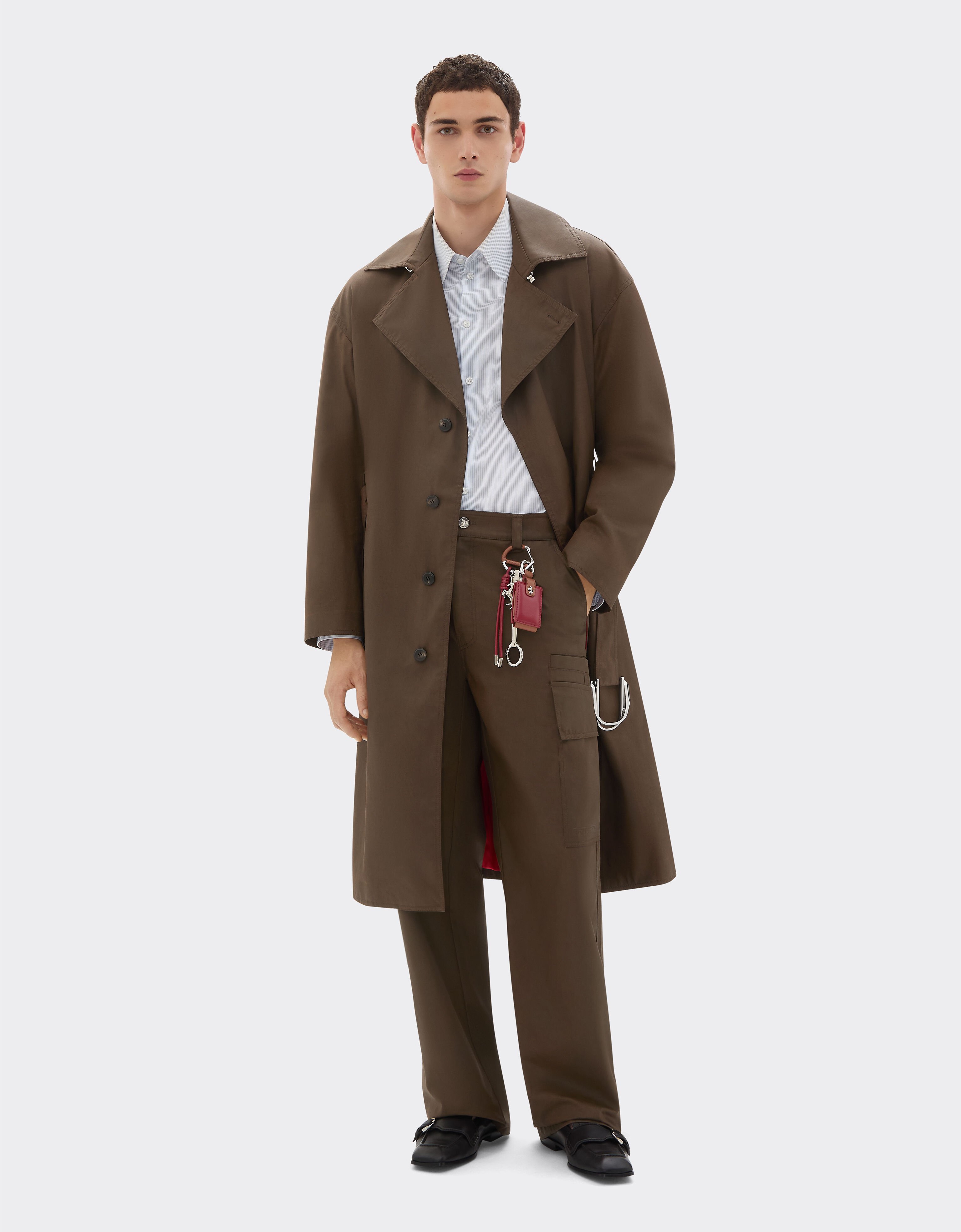 Ferrari Cargo pants in vintage-effect technical gabardine Khaki Green 49922f