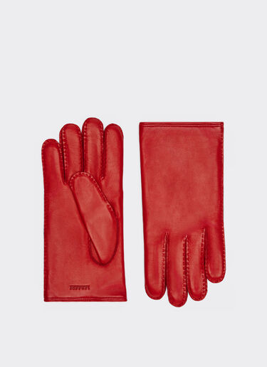 Ferrari Guantes de piel napa con logotipo Ferrari Rosso Dino 21350f