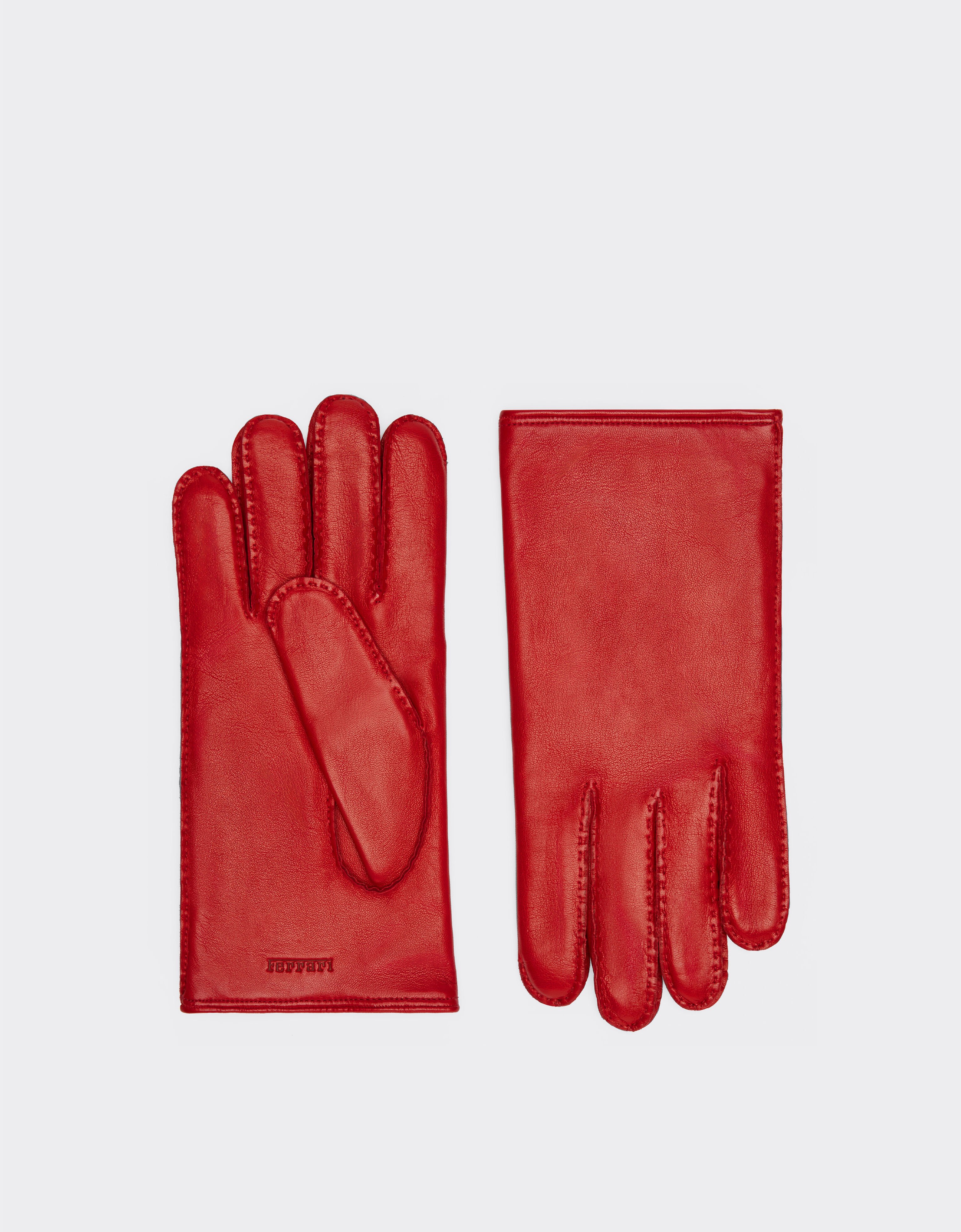 Ferrari Guantes de piel napa con logotipo Ferrari Rosso Dino 21350f