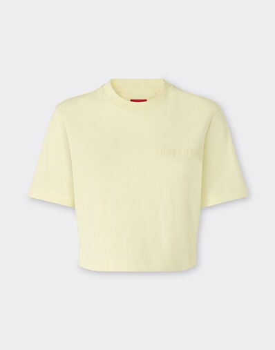 Ferrari Crop cotton T-shirt Giallo Iris 51094f