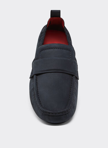 Ferrari Driver loafers in nubuck leather Navy 22034f