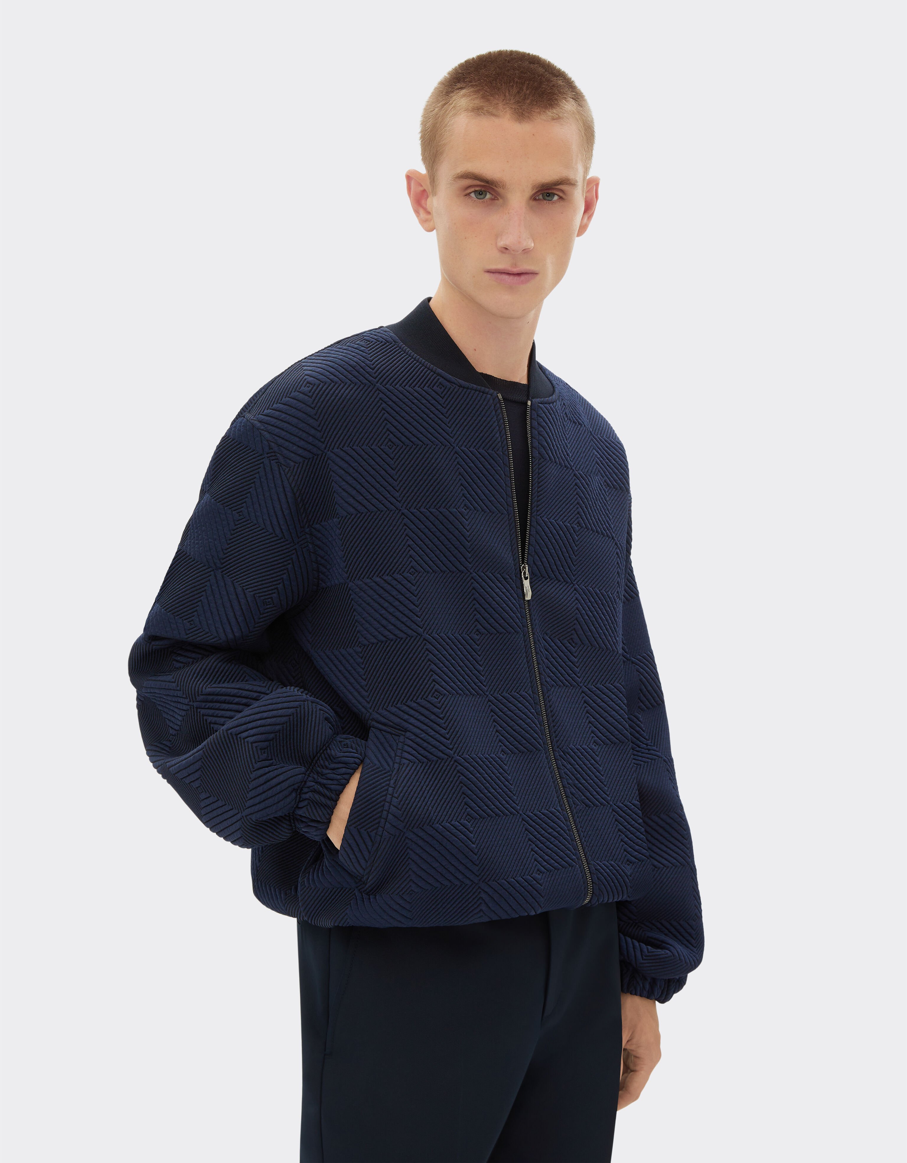 Ferrari Bomber in jersey 3D effect Navy 21945f