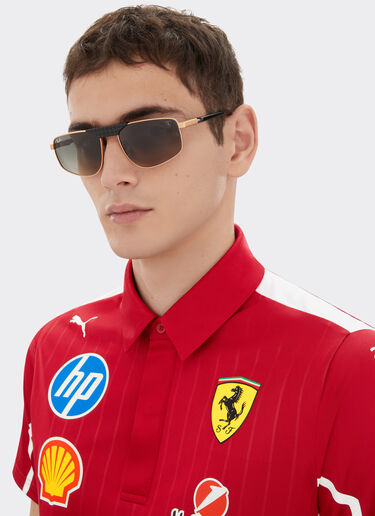 Ferrari Ray-Ban for Scuderia Ferrari RB3776M in rose gold and black metal with grey gradient lenses Black LA0EJf