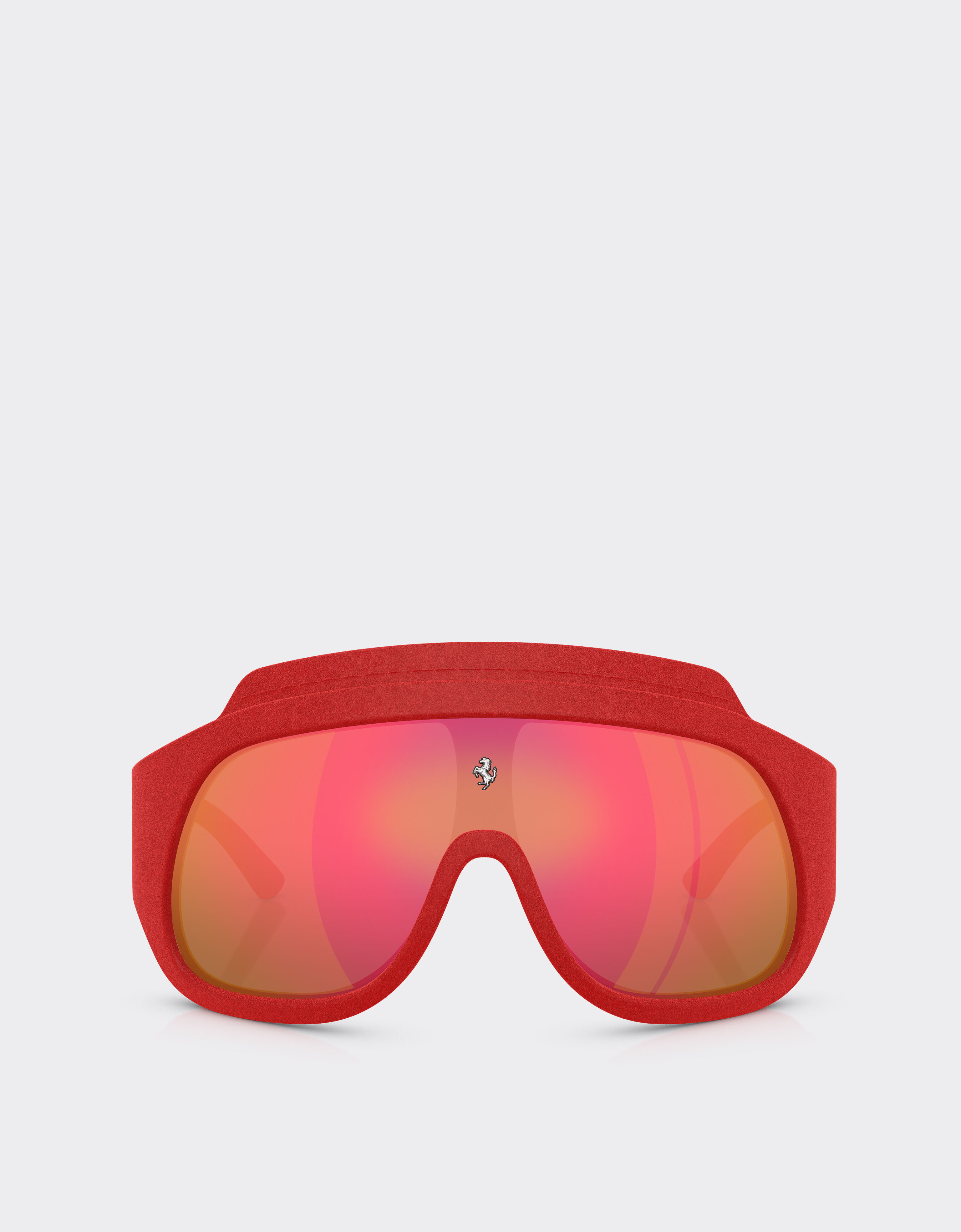 Ferrari Red Ferrari Limited Edition shield sunglasses in injected material and leather with red mirror lens Red F1580f