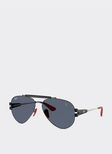 Ferrari Ray-Ban for Scuderia Ferrari RB3762M in black metal with dark grey lenses Black LA01Af