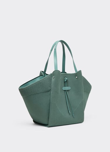 Knitted and leather tote bag Ferrari Knitted and leather tote bag Verde Granito 50170f