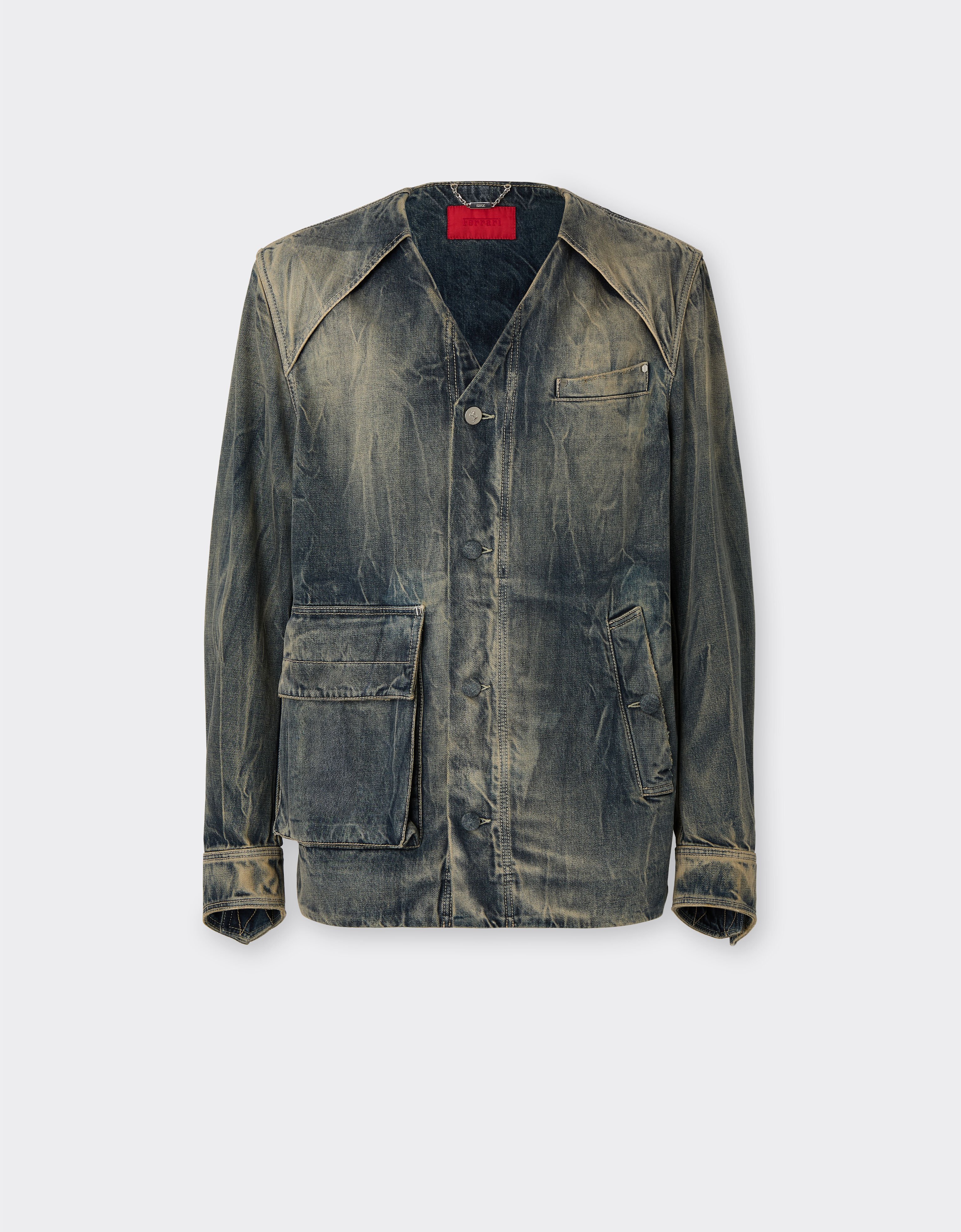 Ferrari Acid-washed denim shirt Blu Denim 51184f