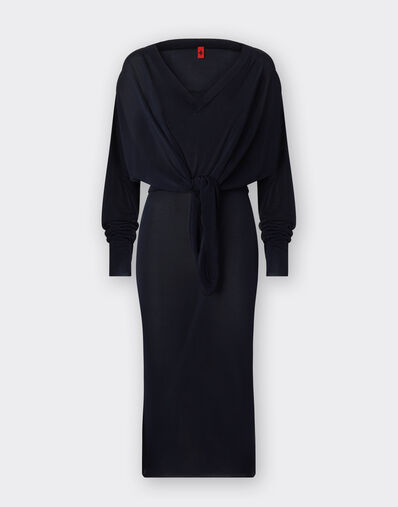 Ferrari Midi dress in silk and viscose yarn Navy 21856f
