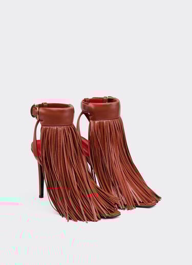 Leather sandals with fringing Ferrari Leather sandals with fringing Hide 49389f