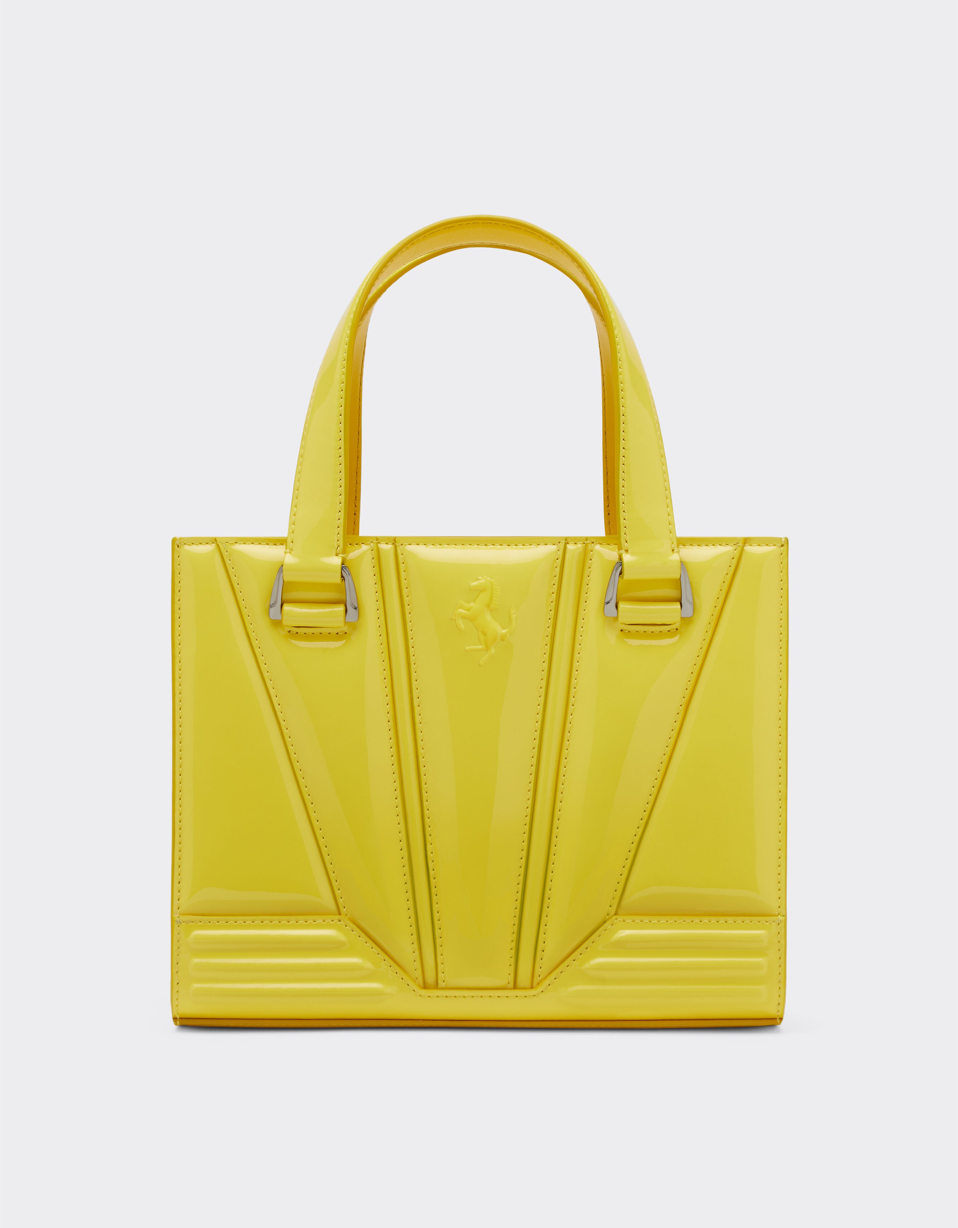 ${brand} Mini tote bag Ferrari GT Bag en cuir verni ${colorDescription} ${masterID}