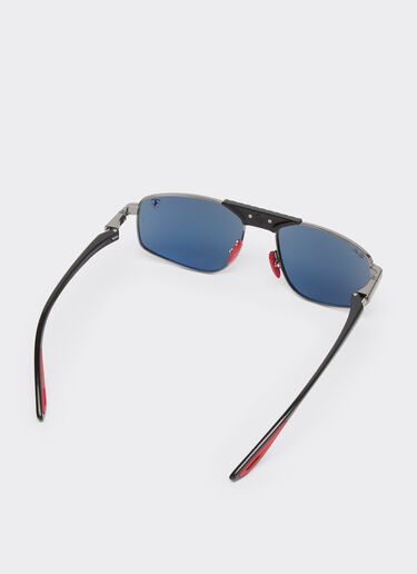 Ferrari Ray-Ban for Scuderia Ferrari RB3776M in gunmetal-coloured metal with blue lenses Gunmetal LA0EGf