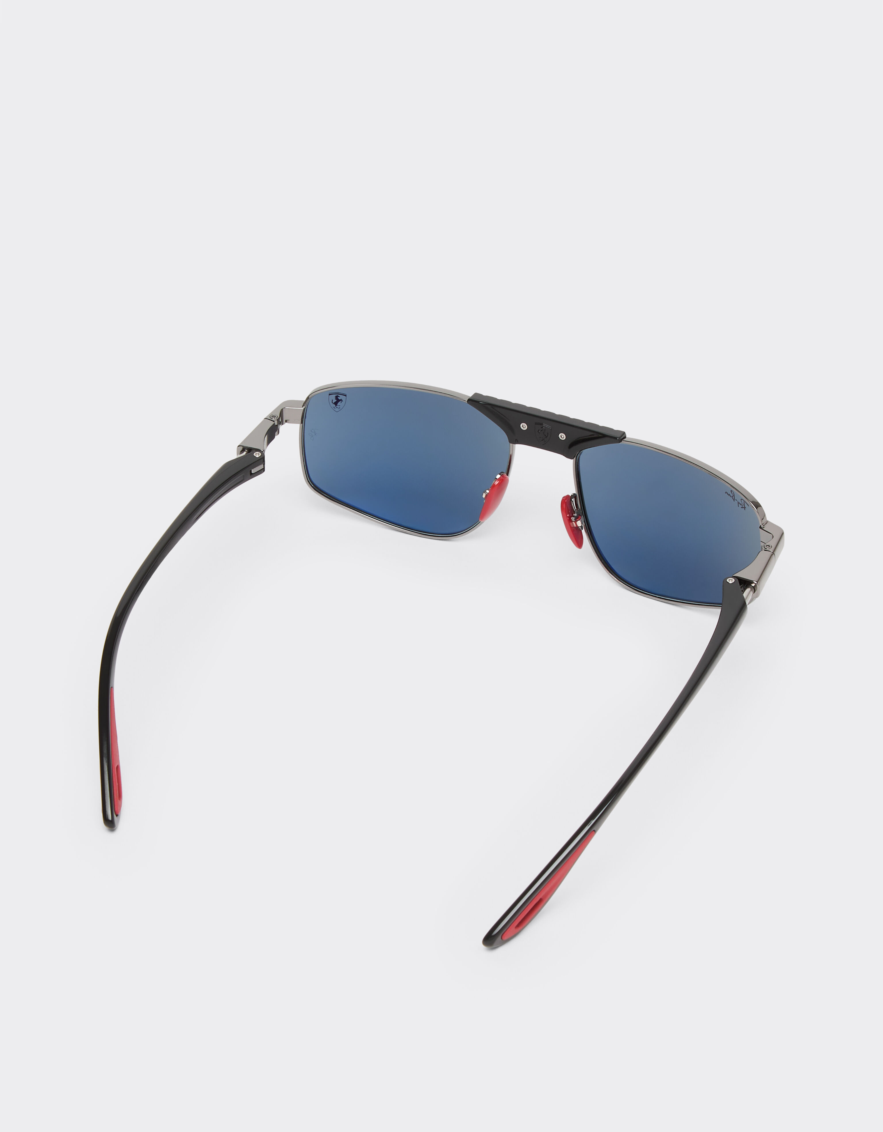 Ferrari Ray-Ban for Scuderia Ferrari RB3776M in gunmetal-coloured metal with blue lenses Gunmetal LA0EGf