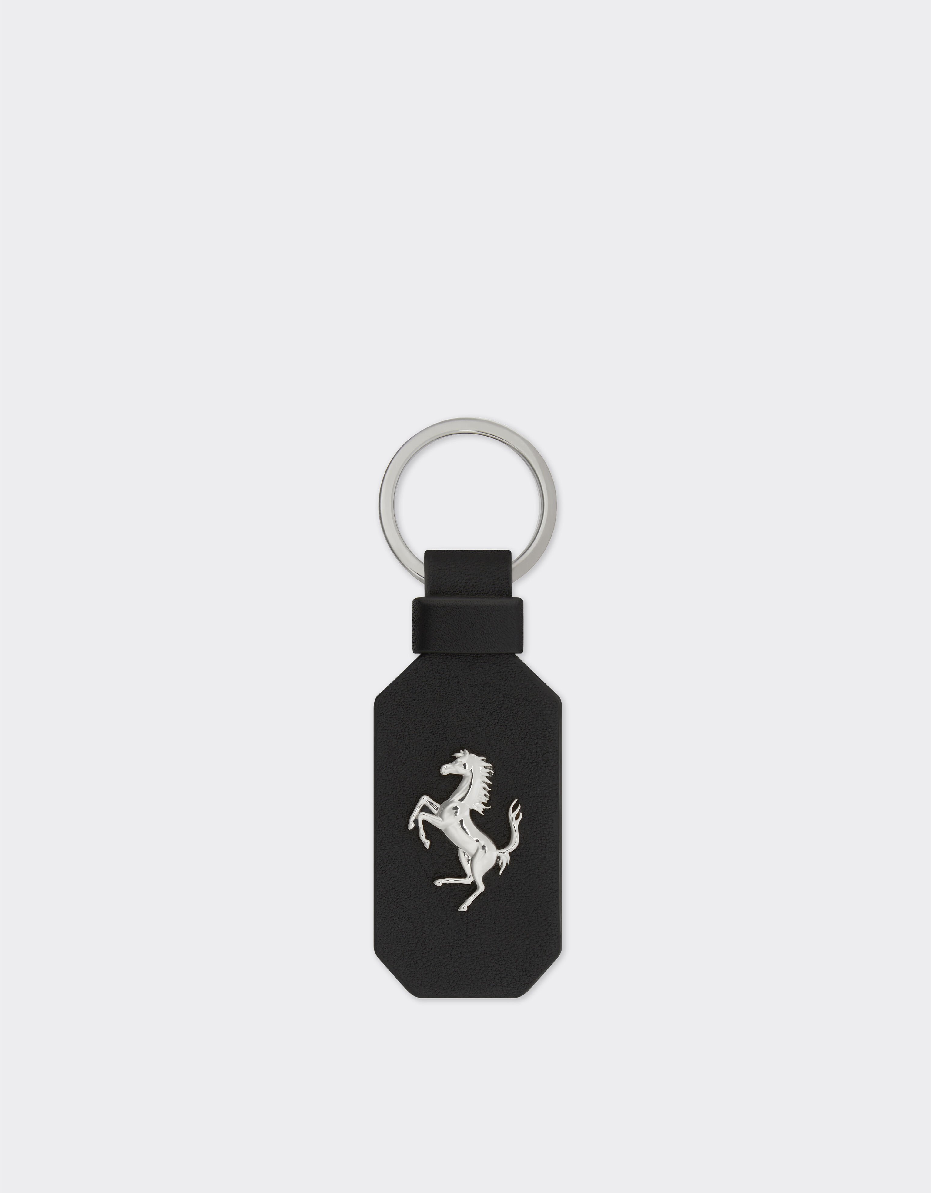 Ferrari Llavero de piel con caballo rampante Negro 22049f