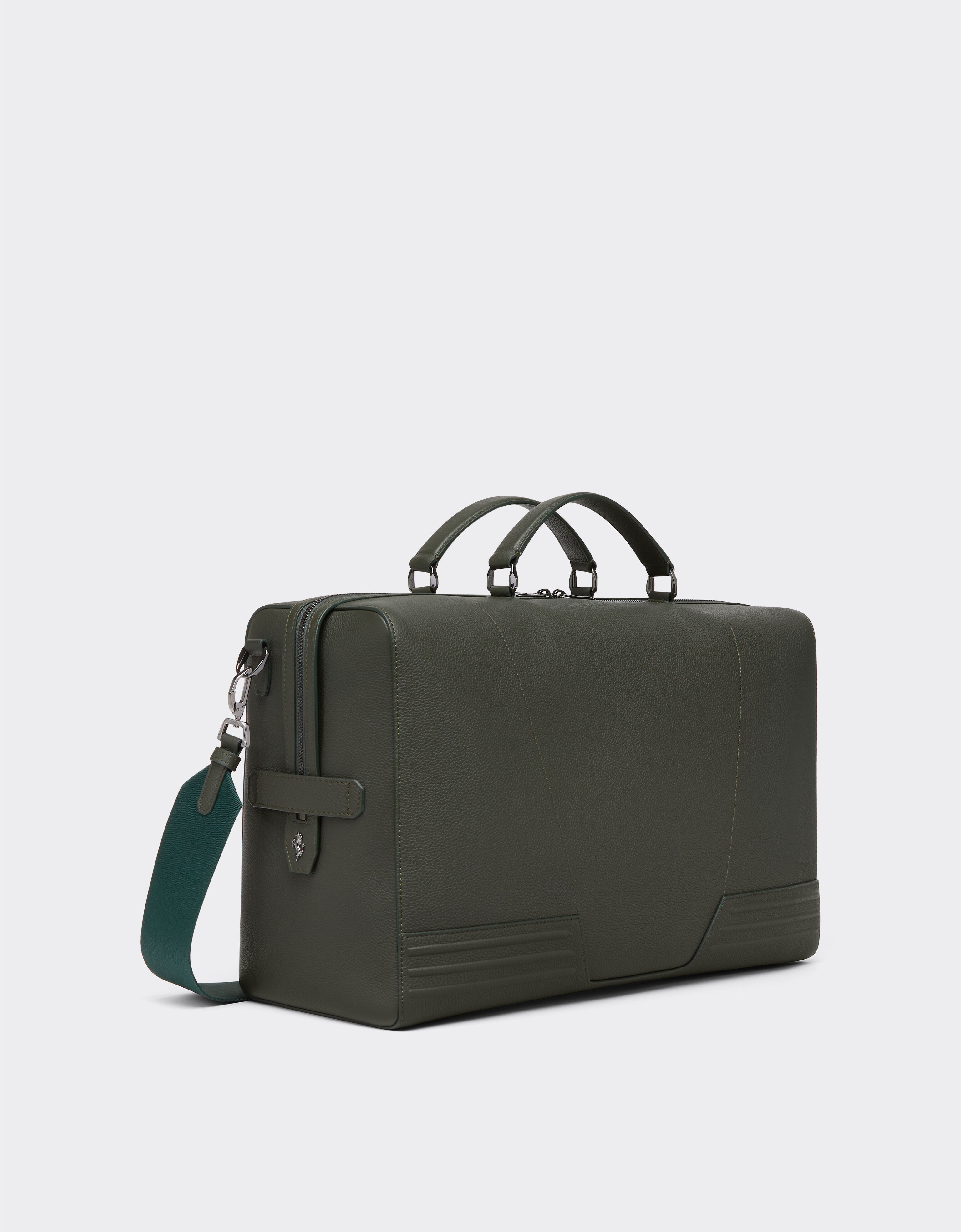Ferrari Grained leather duffle bag Army 21371f