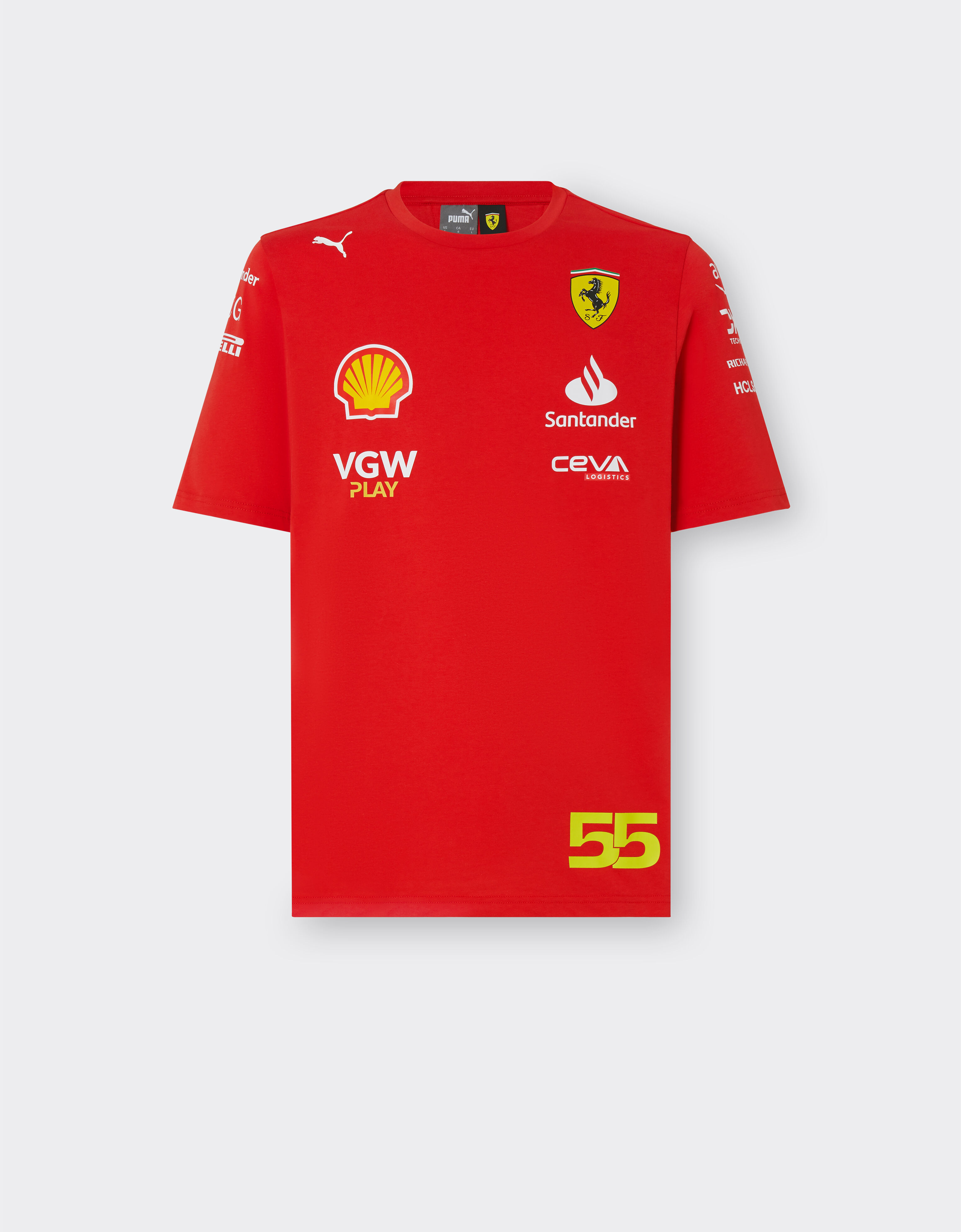 Ferrari 2024 Scuderia Ferrari Team Replica Sainz T-shirt Azure F1213f