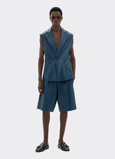 Gilet in semi-gloss nappa leather Ferrari Gilet in semi-gloss nappa leather Peacock 22457f