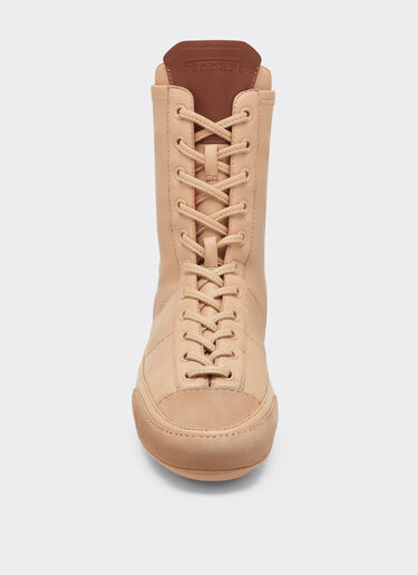 Ferrari Nappa leather and suede high-top driver sneaker Nude 22738f