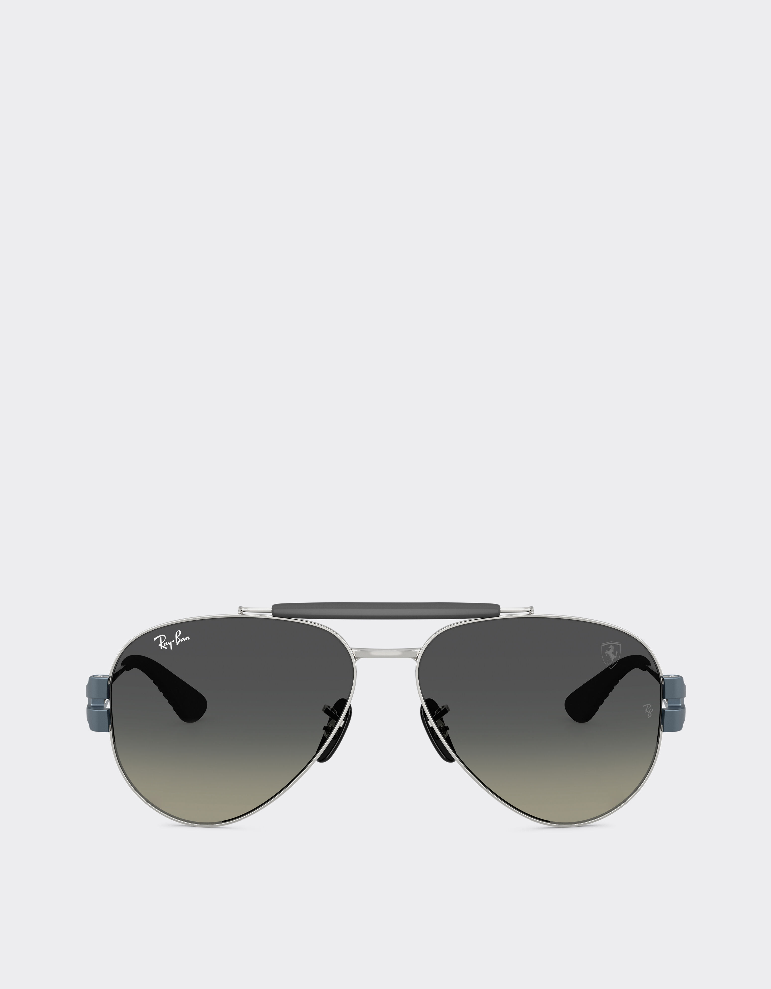 Ferrari Ray-Ban for Scuderia Ferrari RB3762M in metallo argento e azzurro opaco con lenti grigie sfumate Silver LA019f