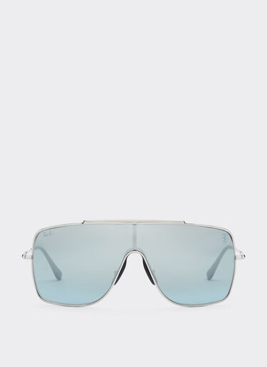 Ferrari Ray-Ban für Scuderia Ferrari RB3697MF in Metall mit blau verlaufenden, verspiegelten Gläsern Silber F1508f