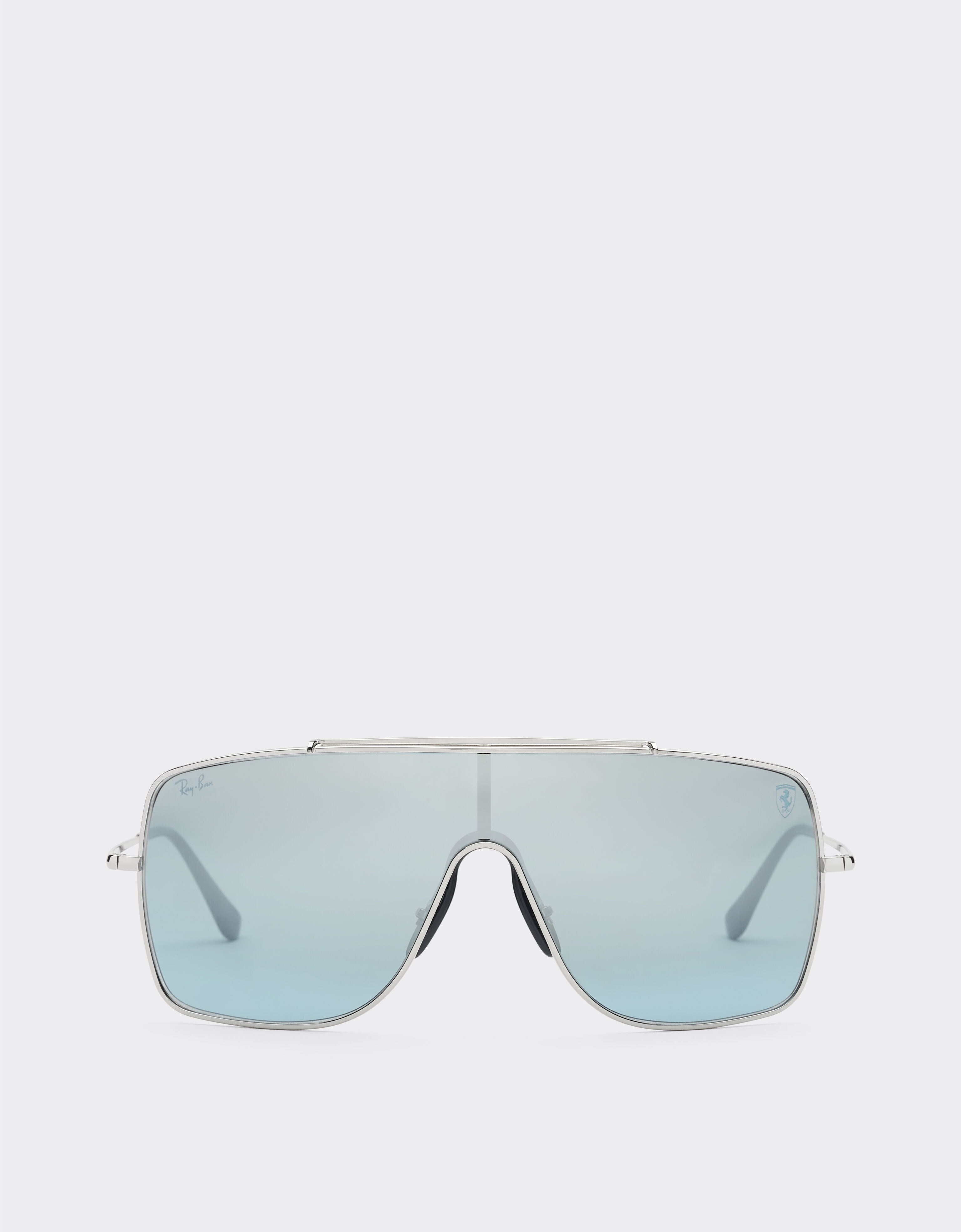 Ferrari Ray-Ban für Scuderia Ferrari RB3697MF in Metall mit blau verlaufenden, verspiegelten Gläsern Silber F1508f