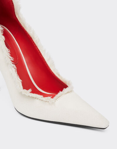 Ferrari Canvas pumps Avorio 51027f