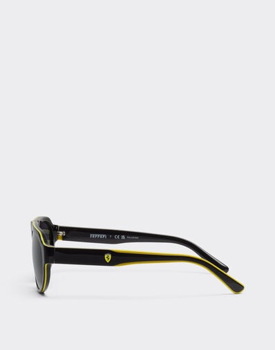 Ferrari Ray-Ban for Scuderia Ferrari 0FZ6027 en acetato negro y amarillo con lentes grises oscuras MULTICOLOR LY0SG1434EXT0001f