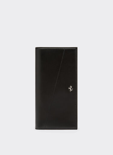 Ferrari Porte-cartes rectangulaire en cuir lisse Noir 20350f