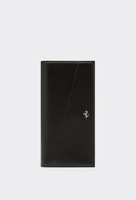 Ferrari Rectangular card holder in smooth leather Total Black 20308f