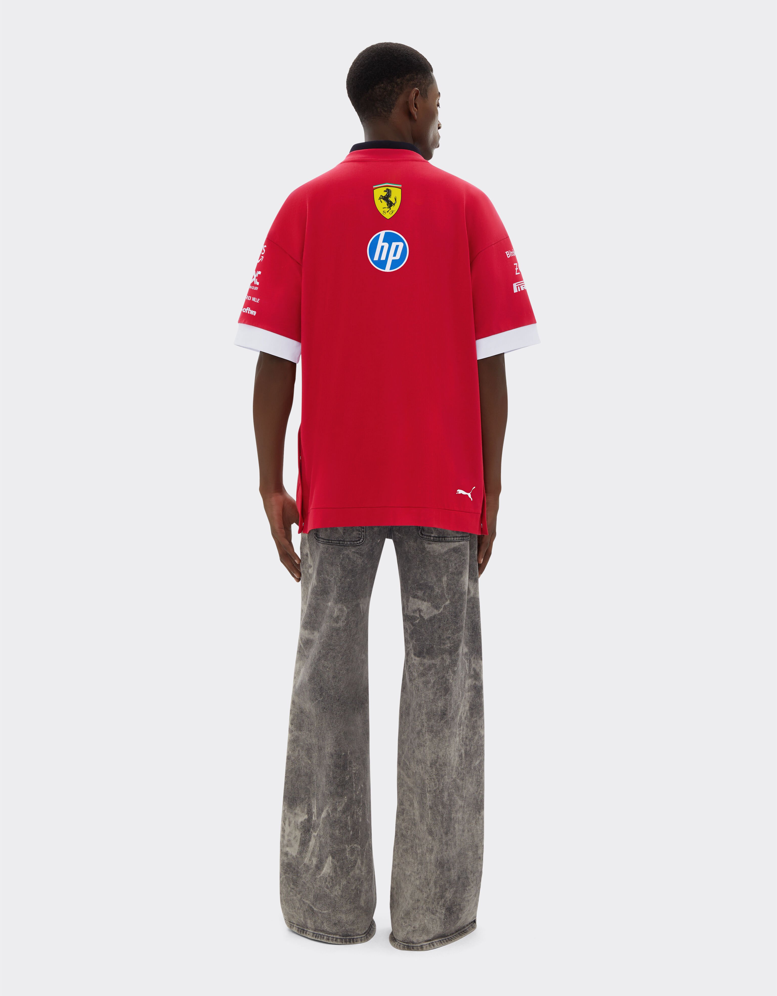 Ferrari 2025 T-shirt piloti Puma per Scuderia Ferrari HP Rosso Corsa LA01Rf