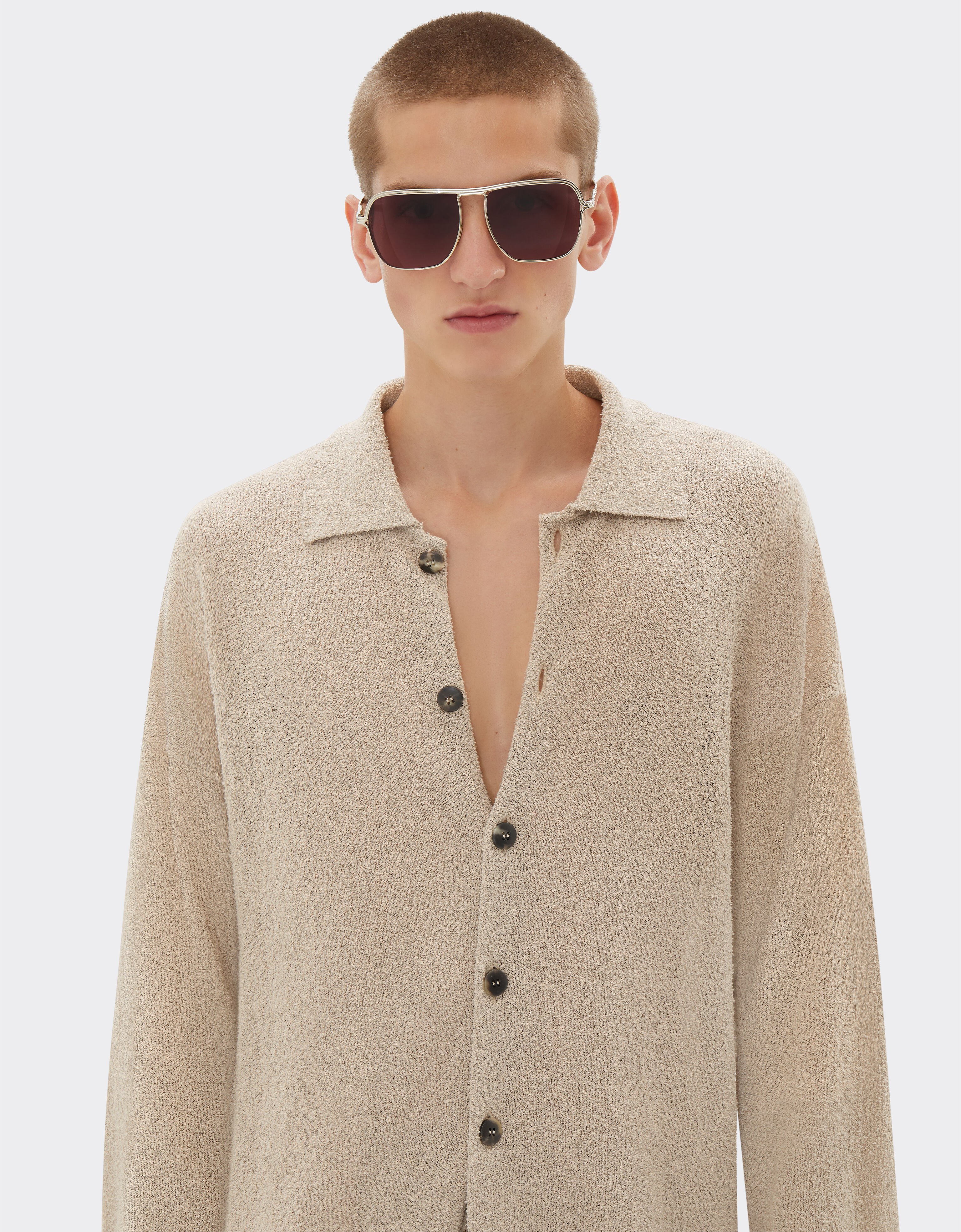 Ferrari Cardigan in cotton-blend fabric Ecru 21836f