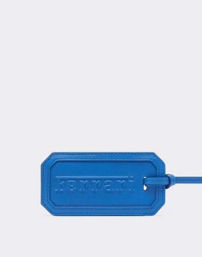 Ferrari Luggage tag in smooth nappa leather with logo Black 22199f