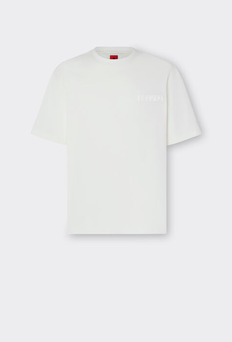 Ferrari T-shirt en coton avec logo Ferrari Blanc optique 48490f