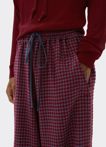 Ferrari Wool and viscose pants with Vichy pattern Cherry 22639f