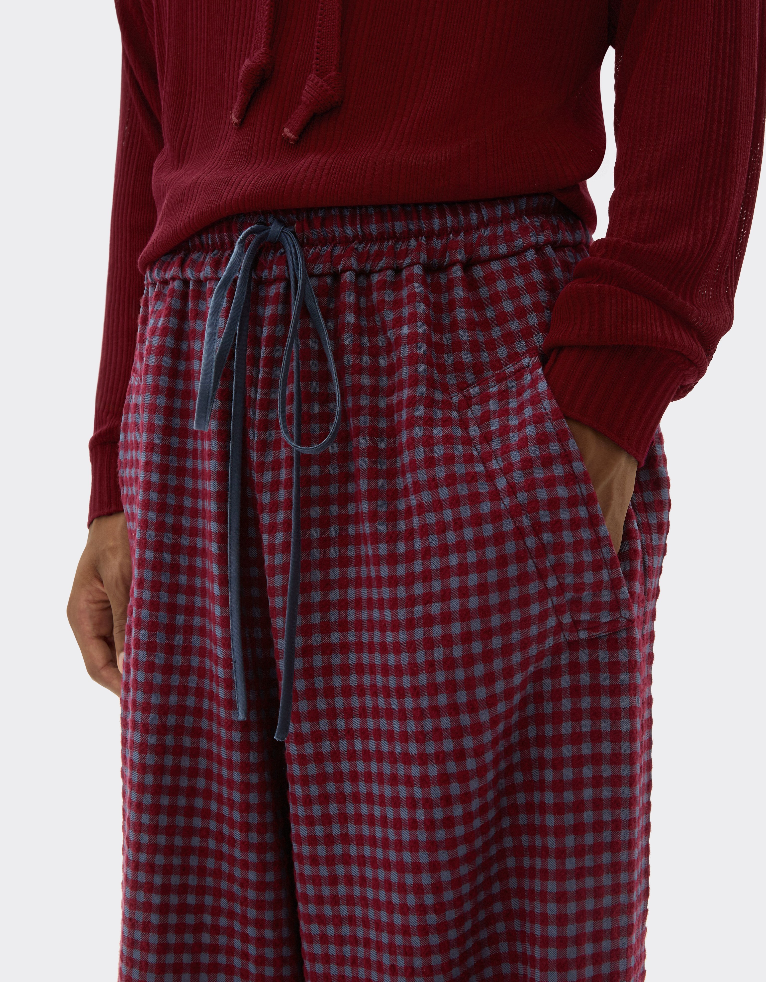 Ferrari Wool and viscose pants with Vichy pattern Cherry 22639f