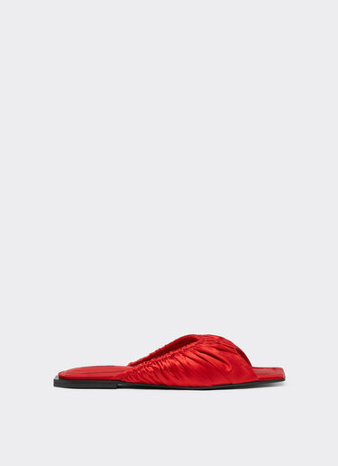 Ferrari Satin sliders with gathered motif Rosso Dino 22027f