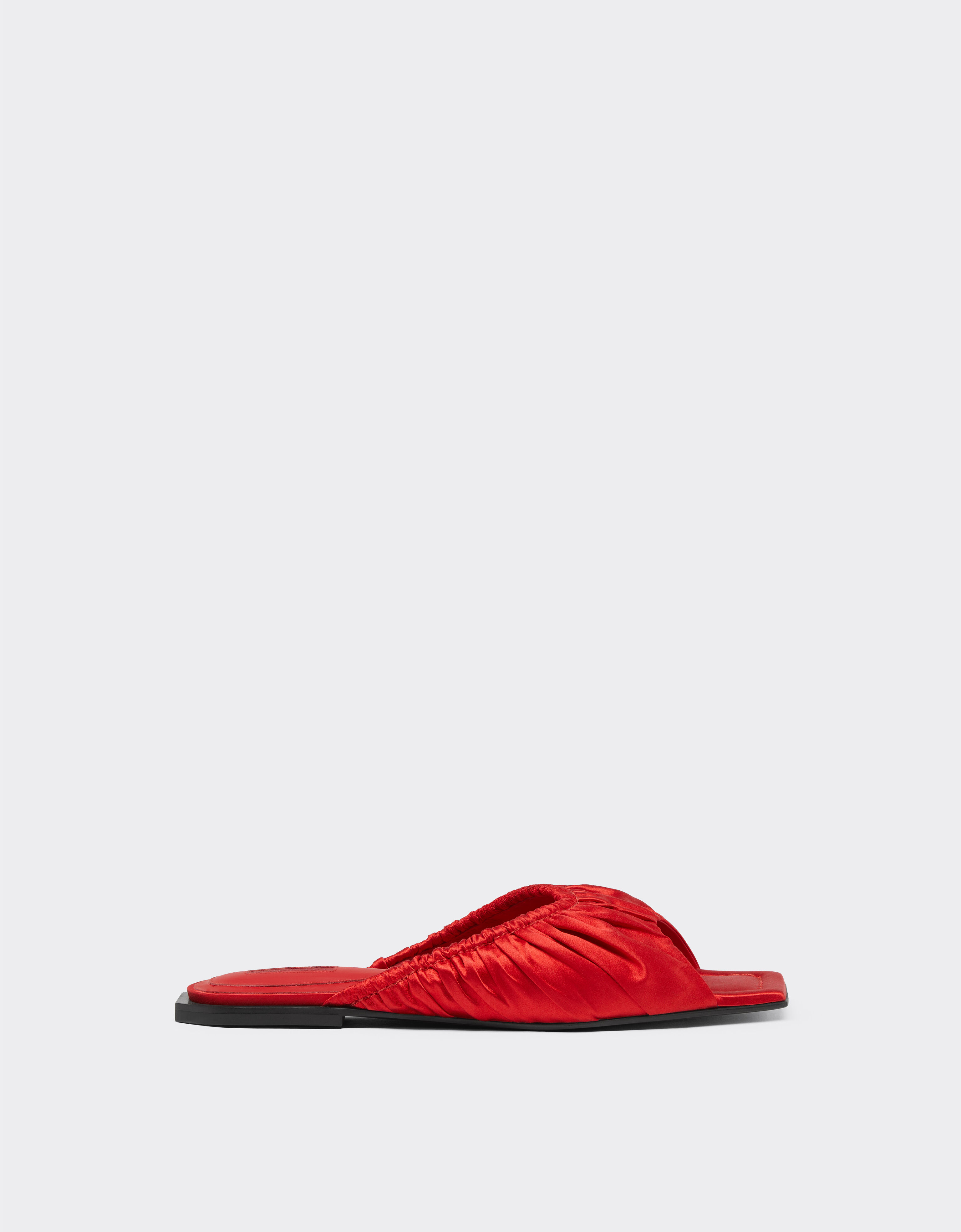 Ferrari Satin sliders with gathered motif Rosso Dino 22027f
