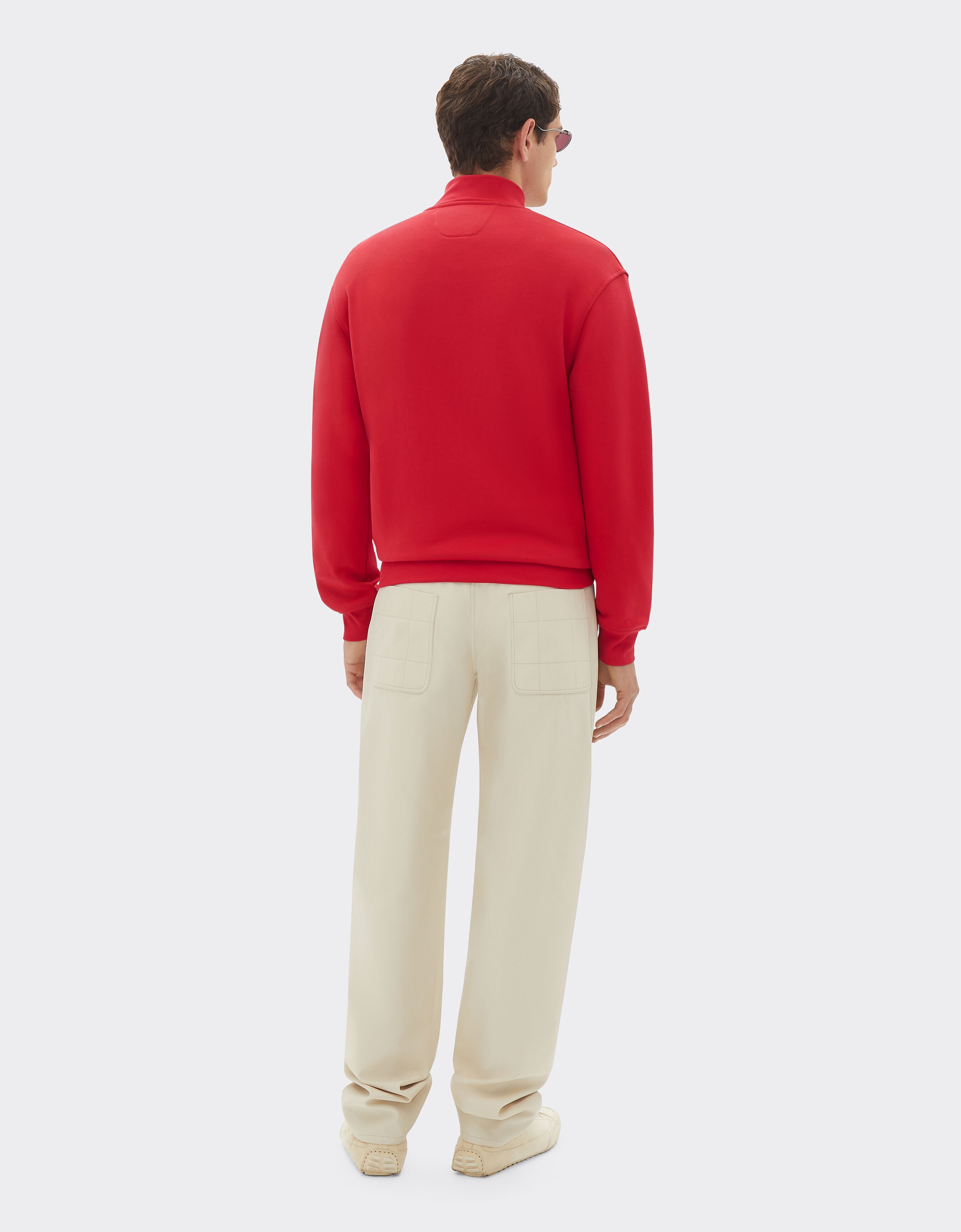 Ferrari Sweater in technical fabric with zip Racing red 21192f