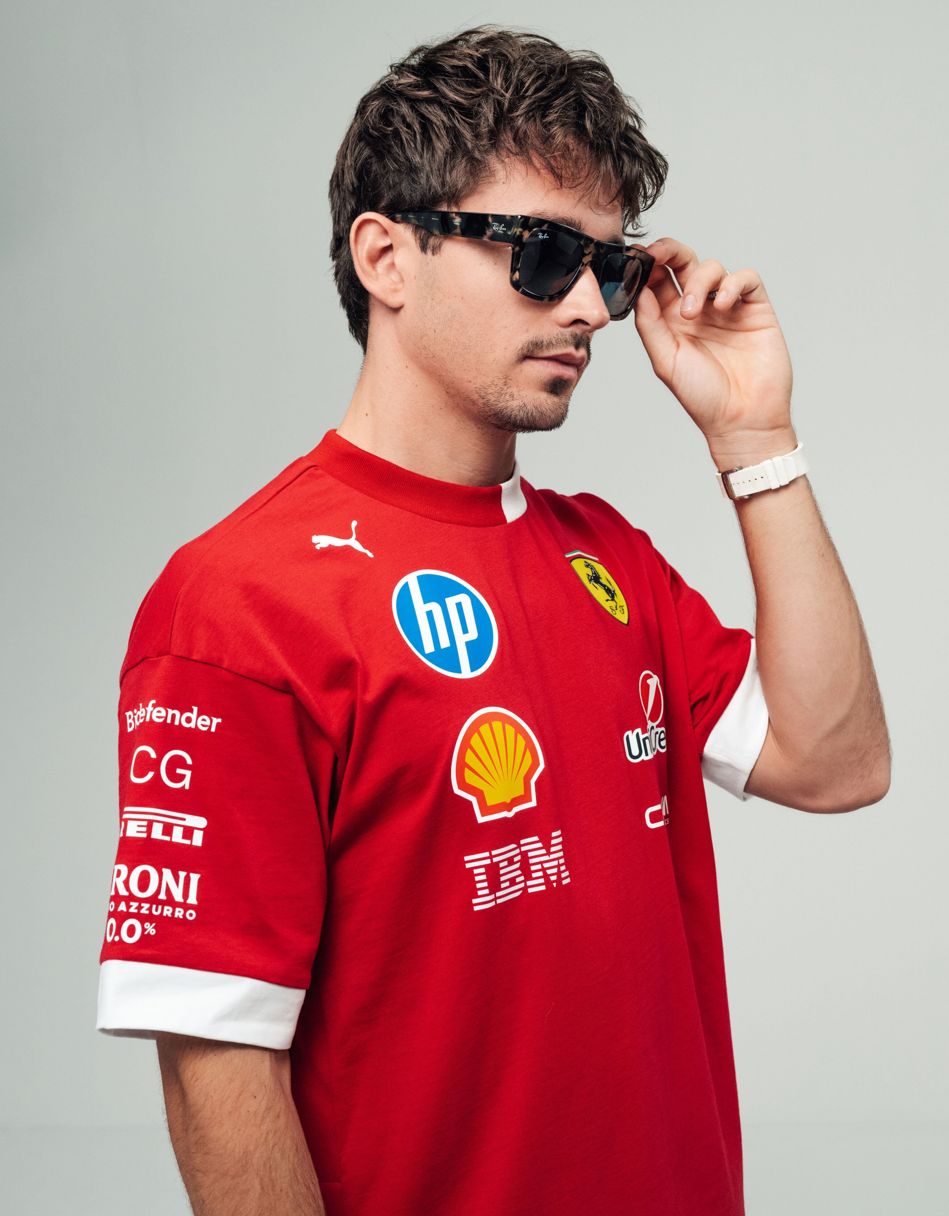 Ferrari Ray-Ban for Scuderia Ferrari RB2217M in grey havana acetate with dark grey lenses Ingrid LA014f