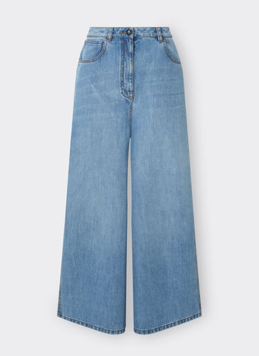 Ferrari Wide-leg denim trousers Light Denim 21829f