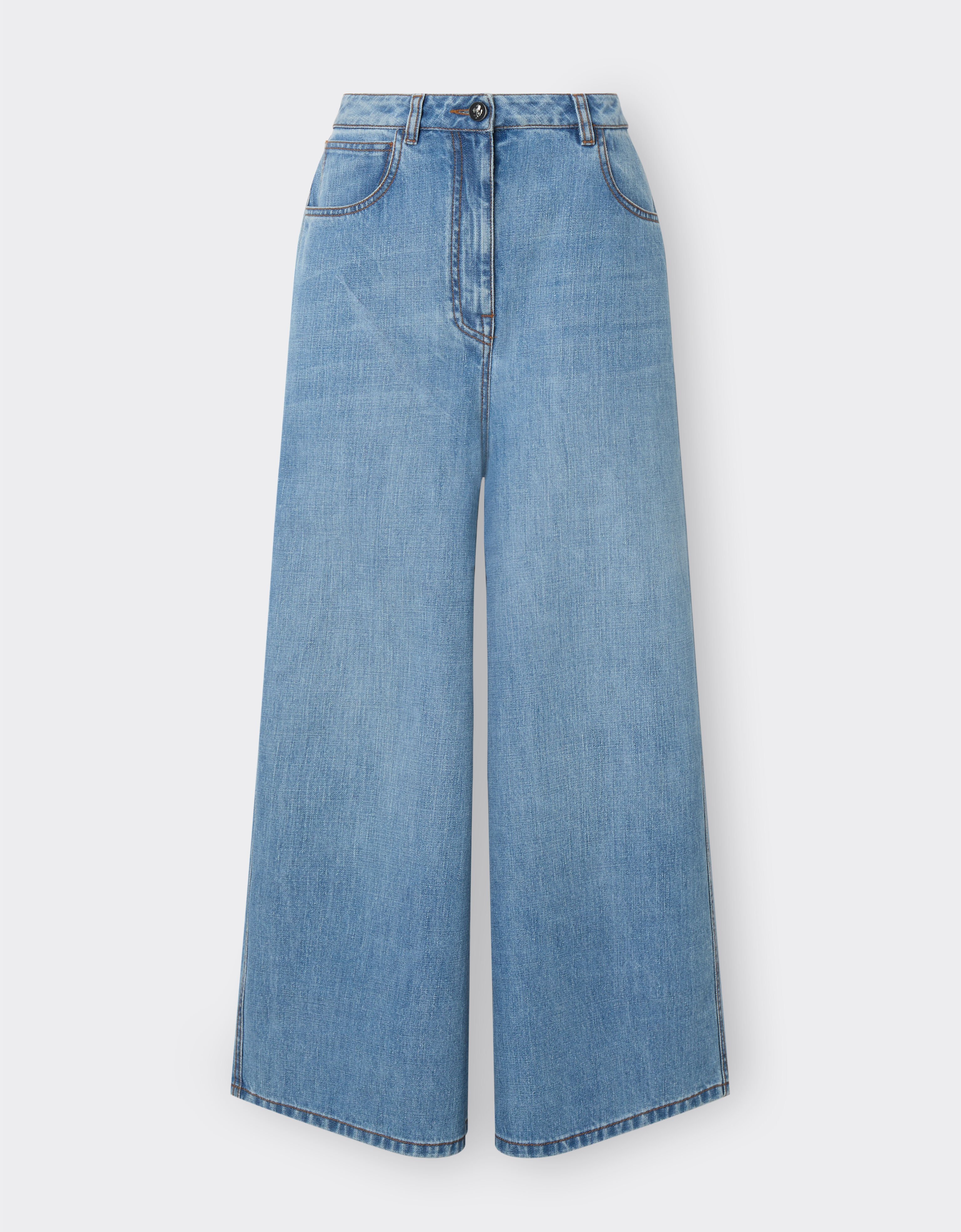 Ferrari Wide-leg denim trousers Light Denim 21829f