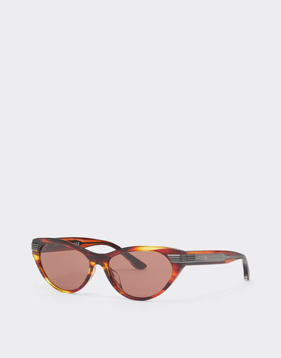 Ferrari Ferrari brown striped acetate sunglasses with brown lenses Brown LA0EYf